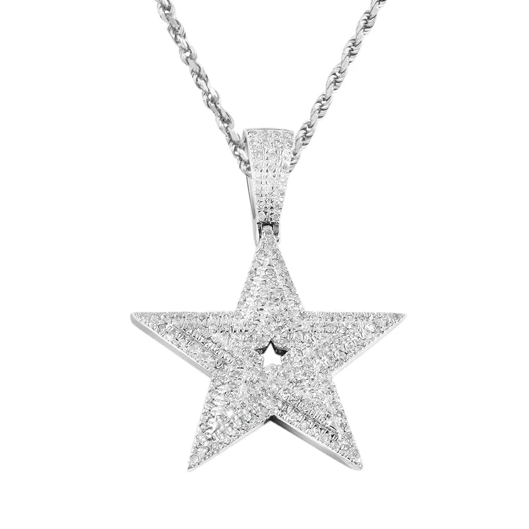 10k Gold Diamond Star Pendant 0.4 Ctw