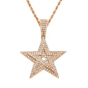 10k Gold Diamond Star Pendant 0.4 Ctw