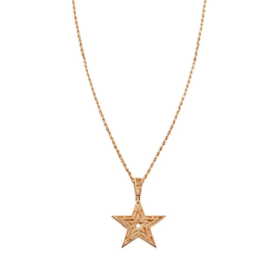 10k Gold Diamond Star Pendant 0.4 Ctw