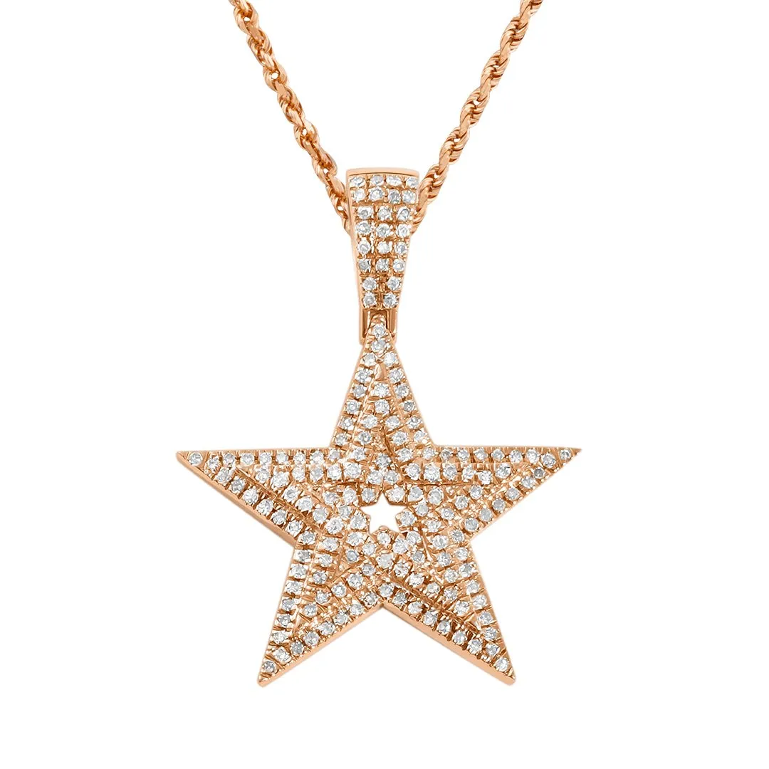 10k Gold Diamond Star Pendant 0.4 Ctw