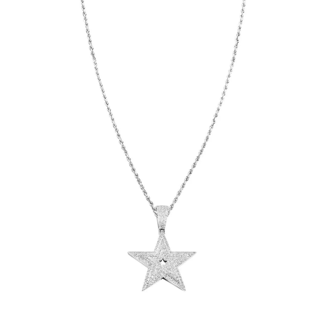 10k Gold Diamond Star Pendant 0.4 Ctw