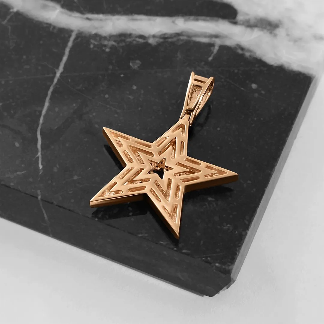 10k Gold Diamond Star Pendant 0.4 Ctw