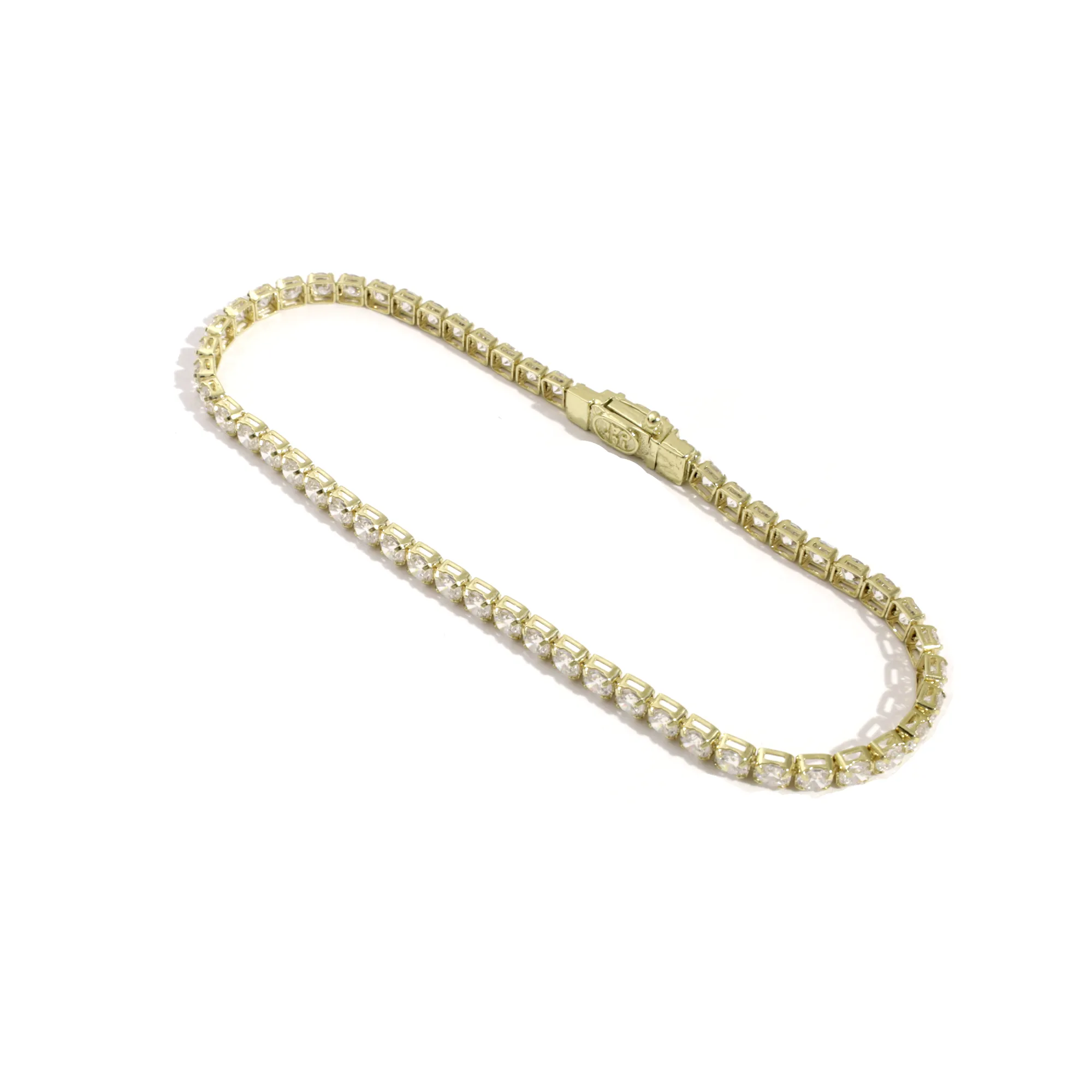 10k Yellow Gold CZ Tennis Bracelet in