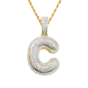 10k Yellow Gold Diamond C Pendant 0.32 Ctw