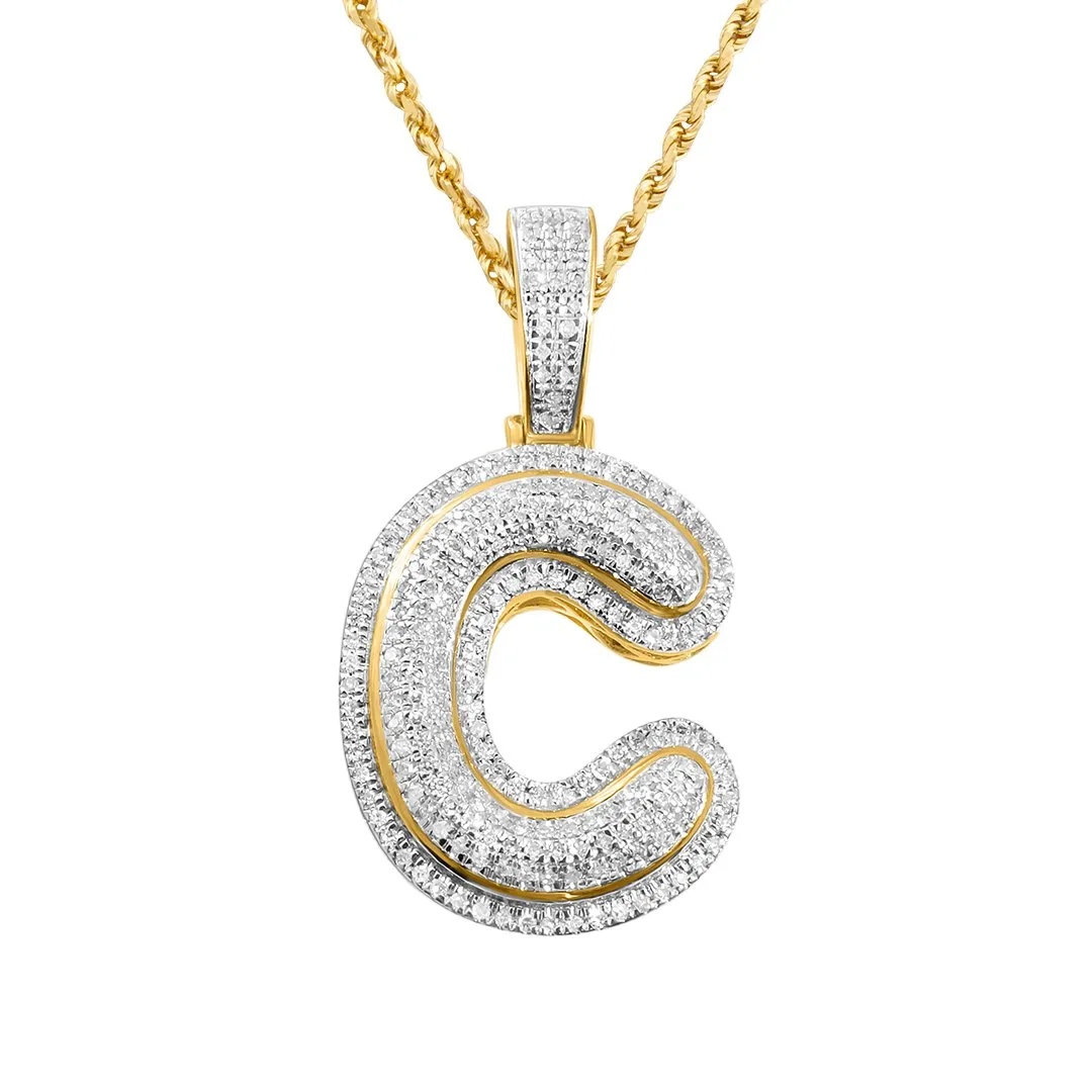 10k Yellow Gold Diamond C Pendant 0.32 Ctw