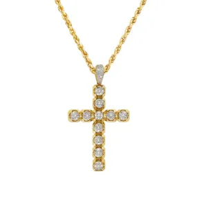 10k Yellow Gold Diamond Cross Pendant 0.15 Ctw