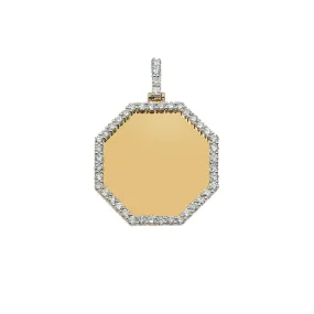 10k Yellow Gold Diamond Hexagon Memory Pendant 1.79 Ctw