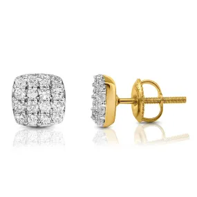 10k Yellow Gold Diamond Stud Earring 0.50 Ctw