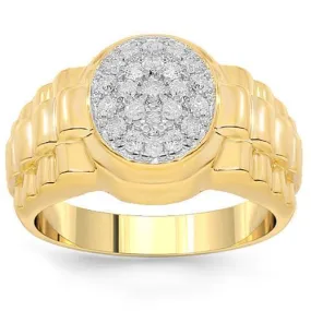 10K Yellow Gold Men's Diamond Ring 0.70 Cwt.