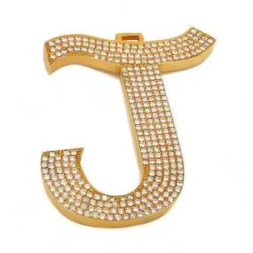 14K Rose Solid Gold Mens Custom Diamond Initial Letter Pendant