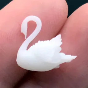 3D Bird Resin Inclusion for Resin Craft | Miniature Dollhouse Swan Embellishments | Resin Art Supplies (2 pcs / 13mm x 12mm)