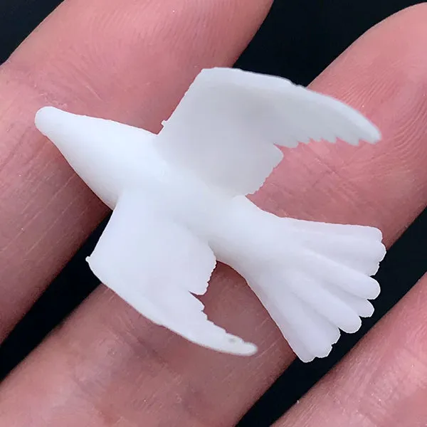 3D Printed Dove Figurine for Resin Craft | Bird Resin Inclusions | Filling Materials for Resin Art (1 piece / 19mm x 32mm)