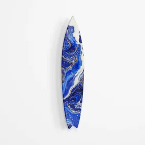 Abstract Blue Glitter Acrylic Surfboard Wall Art