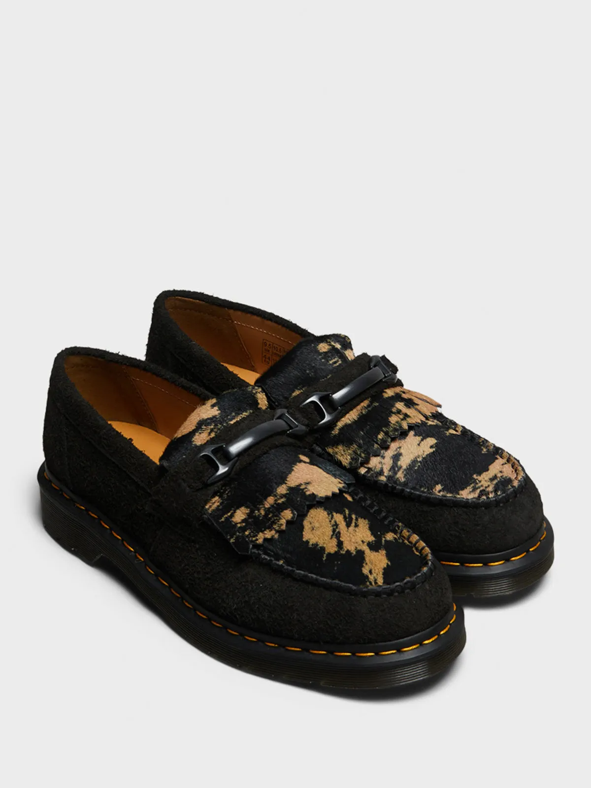 Adrian Snaffle Hair-On Loafers in Black and Beige