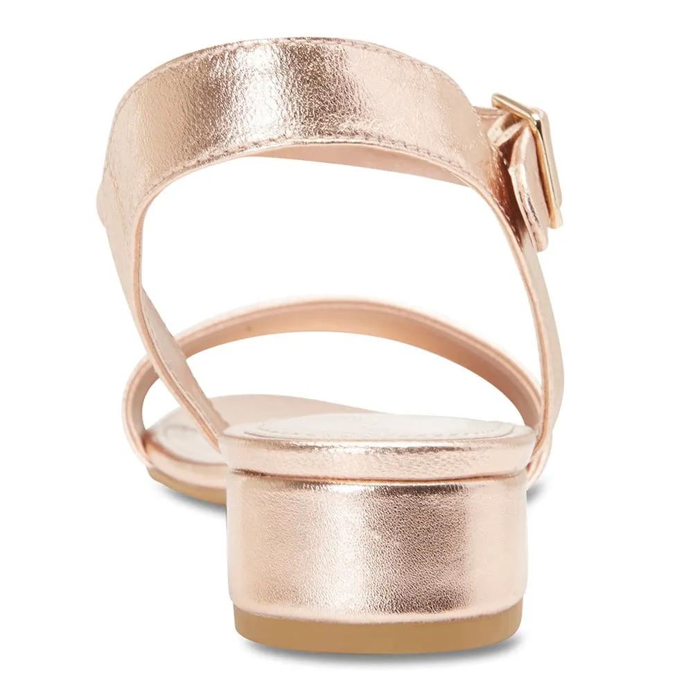 Aiken Heel in Rose Gold Leather