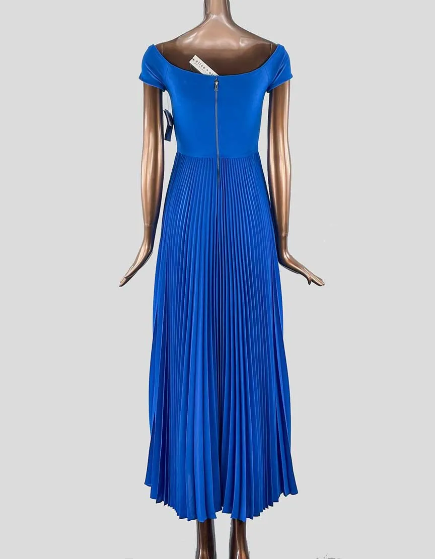 Alice   Olivia Blue Pleated Gown w/ Tags - 0 US