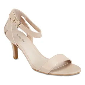 Amalfi Heel in Nude Leather