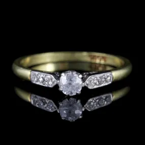 Antique Edwardian Diamond Ring 18Ct Gold Engagement Ring Circa 1915