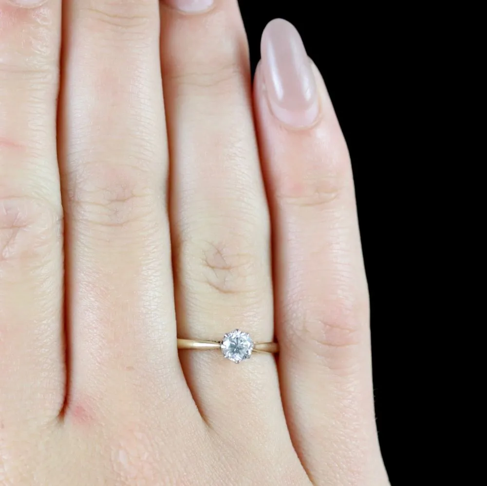 Antique Edwardian Diamond Solitaire Ring Circa 1901