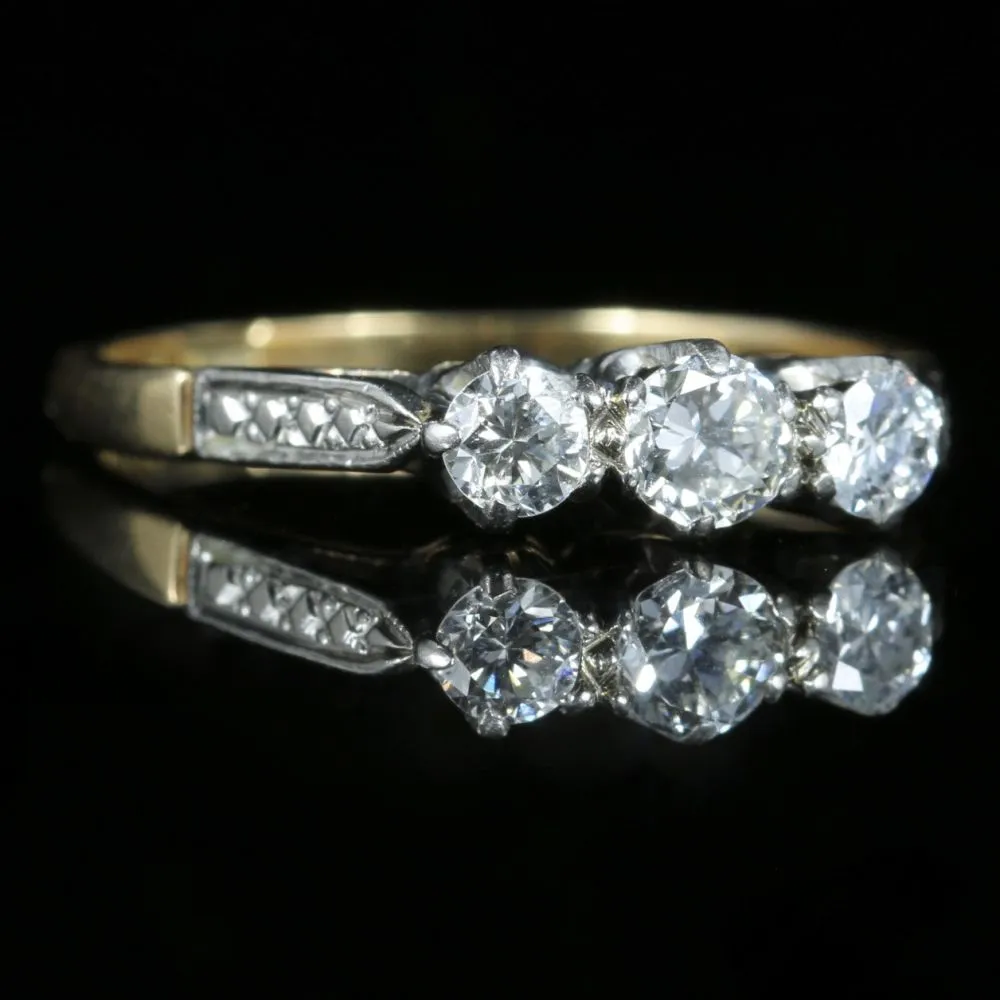 Antique Edwardian Diamond Trilogy Engagement Ring Circa 1915