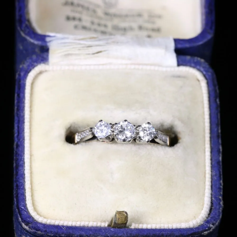 Antique Edwardian Diamond Trilogy Engagement Ring Circa 1915