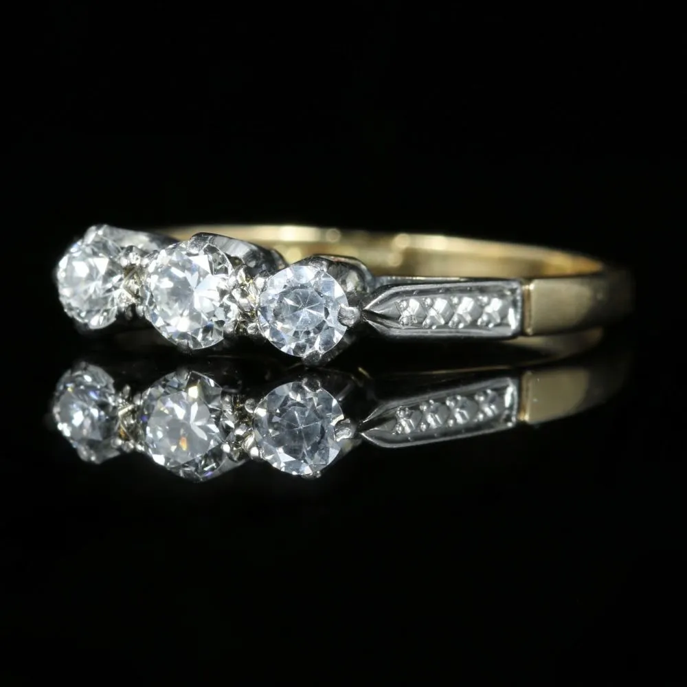 Antique Edwardian Diamond Trilogy Engagement Ring Circa 1915