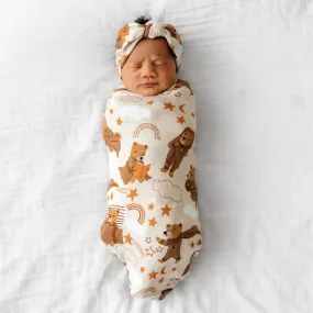 Beary Sleepy Swaddle & Headband Set