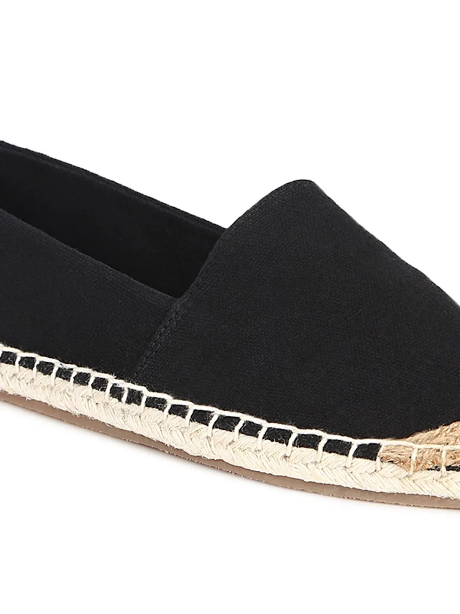 Black Canvas Slip On Shoes