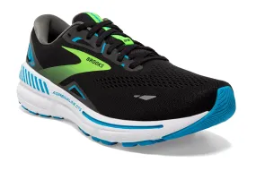 Brooks Men's Adrenaline GTS23 Black/Hawaiian Ocean/Green Running Shoe