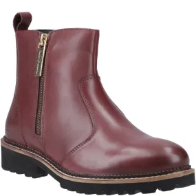 Burgundy Grace Zip Boots