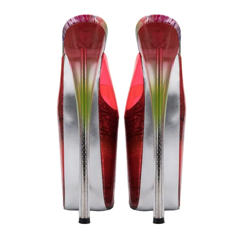 Candy Colours Extreme Transparent Peep Toe Sandals with Stiletto Heels