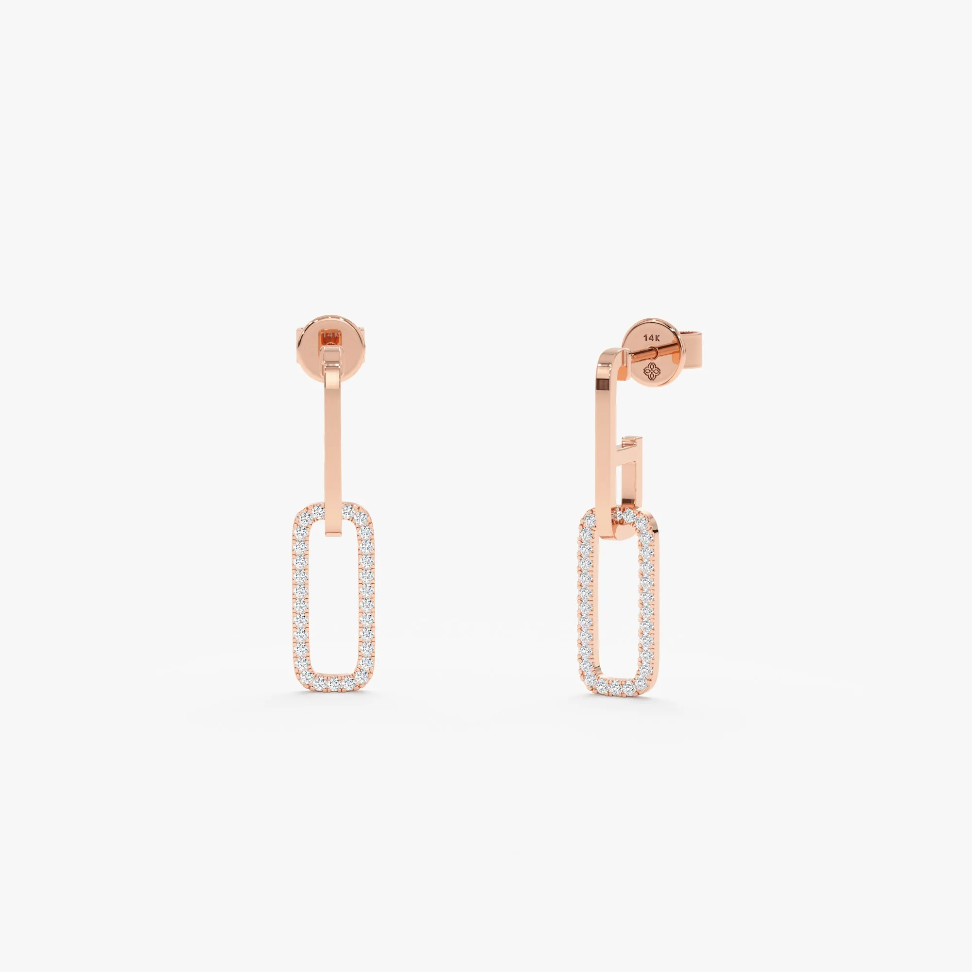 Diamond Paperclip Earrings, Talia