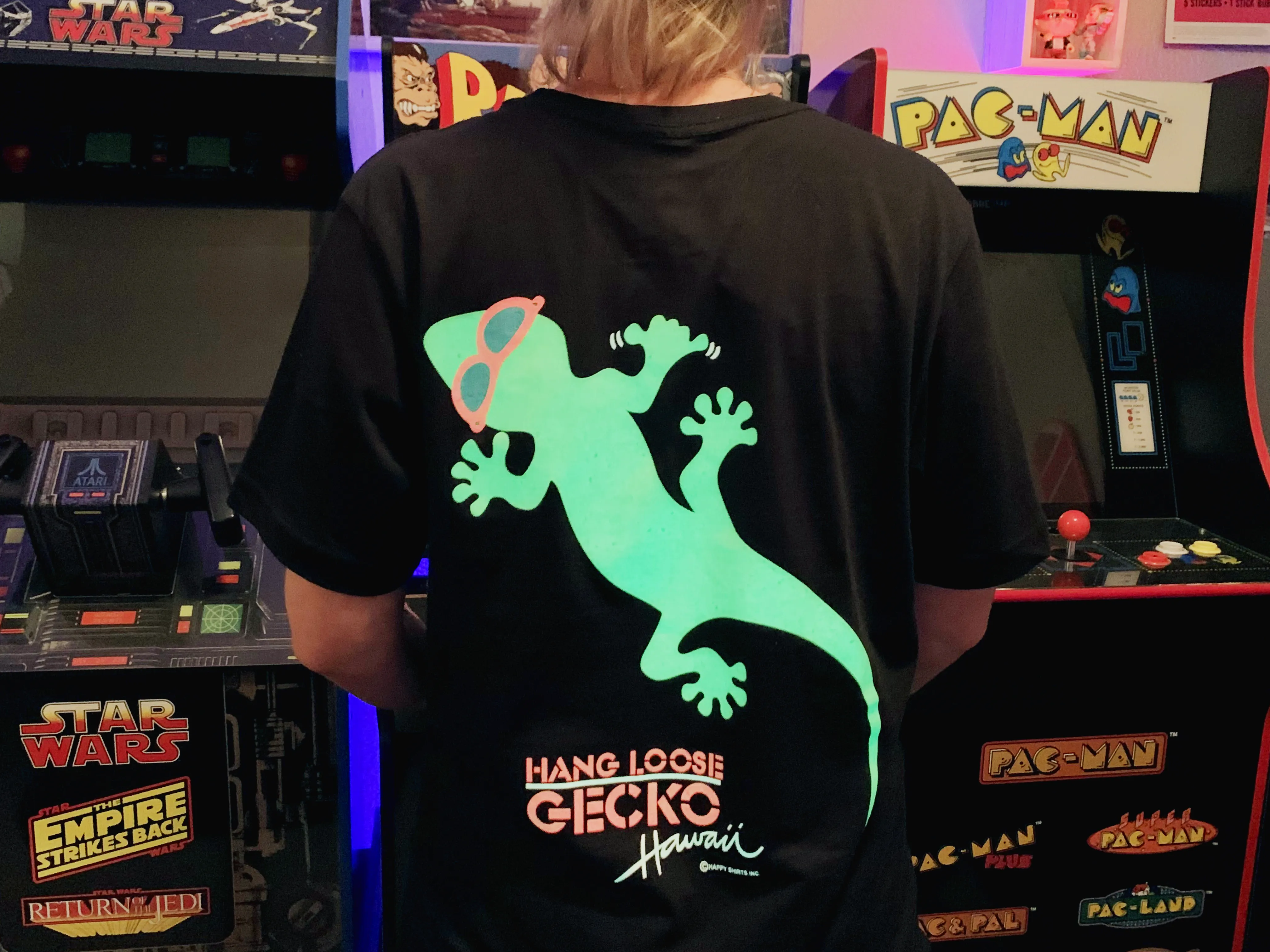 Gecko Hang Loose Black (GLOW In The Dark!)