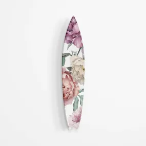 Giant Watercolor Peony Flowers Acrylic Surfboard Wall Art