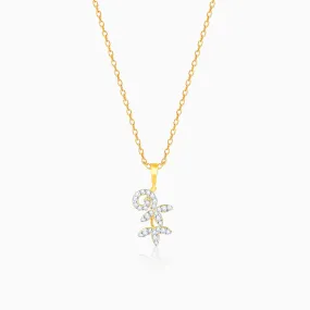 Gold Elegant Floral Diamond Pendant