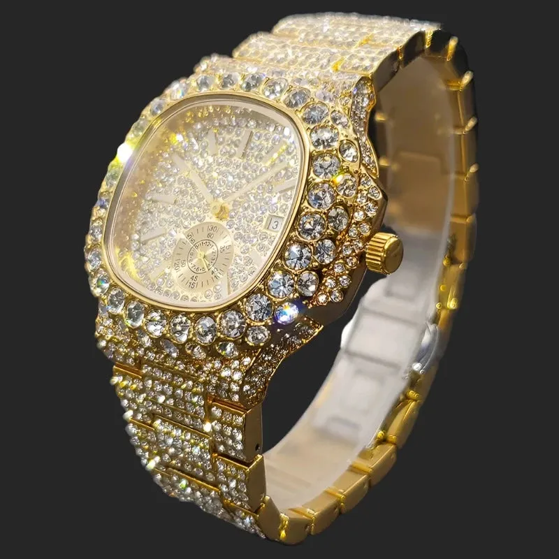 **Gold Watch For Men Diamond  Watches**