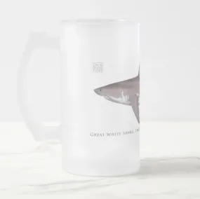 Great White Shark - Frosted Glass Stein