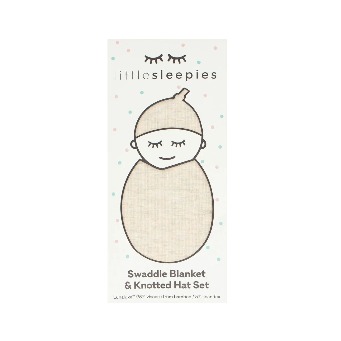 Heather Oatmeal Ribbed Swaddle & Hat Set