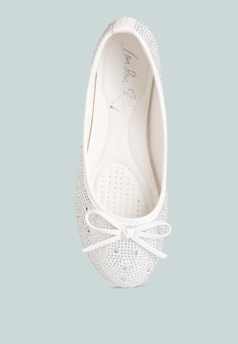 Hosana Rhinestones And Stud Embellished Ballet Flats By Ruw