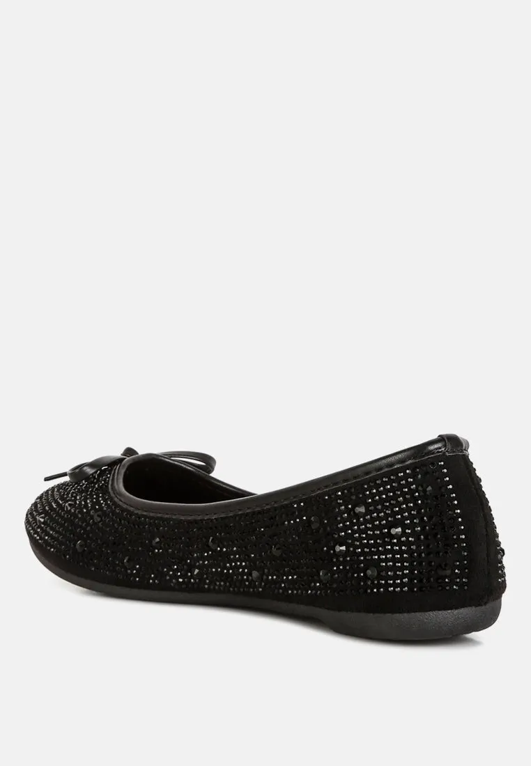 Hosana Rhinestones And Stud Embellished Ballet Flats By Ruw