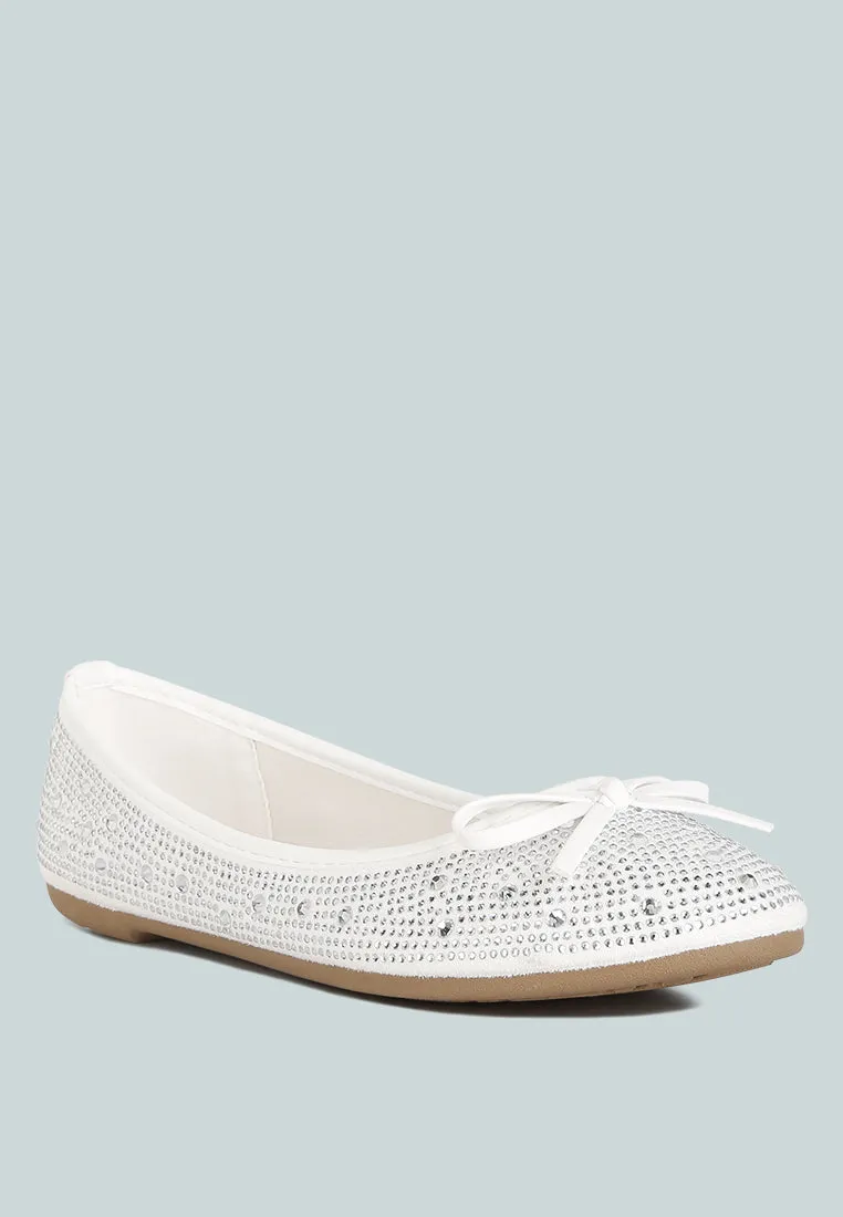 Hosana Rhinestones And Stud Embellished Ballet Flats By Ruw