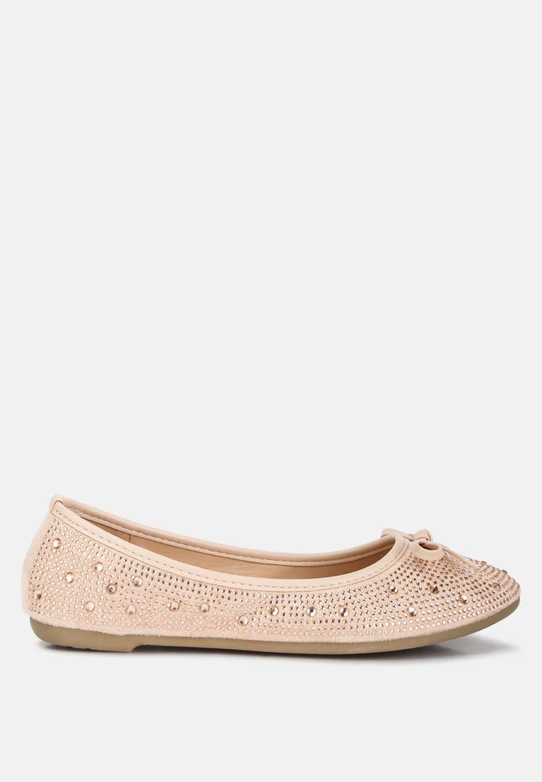 Hosana Rhinestones And Stud Embellished Ballet Flats By Ruw