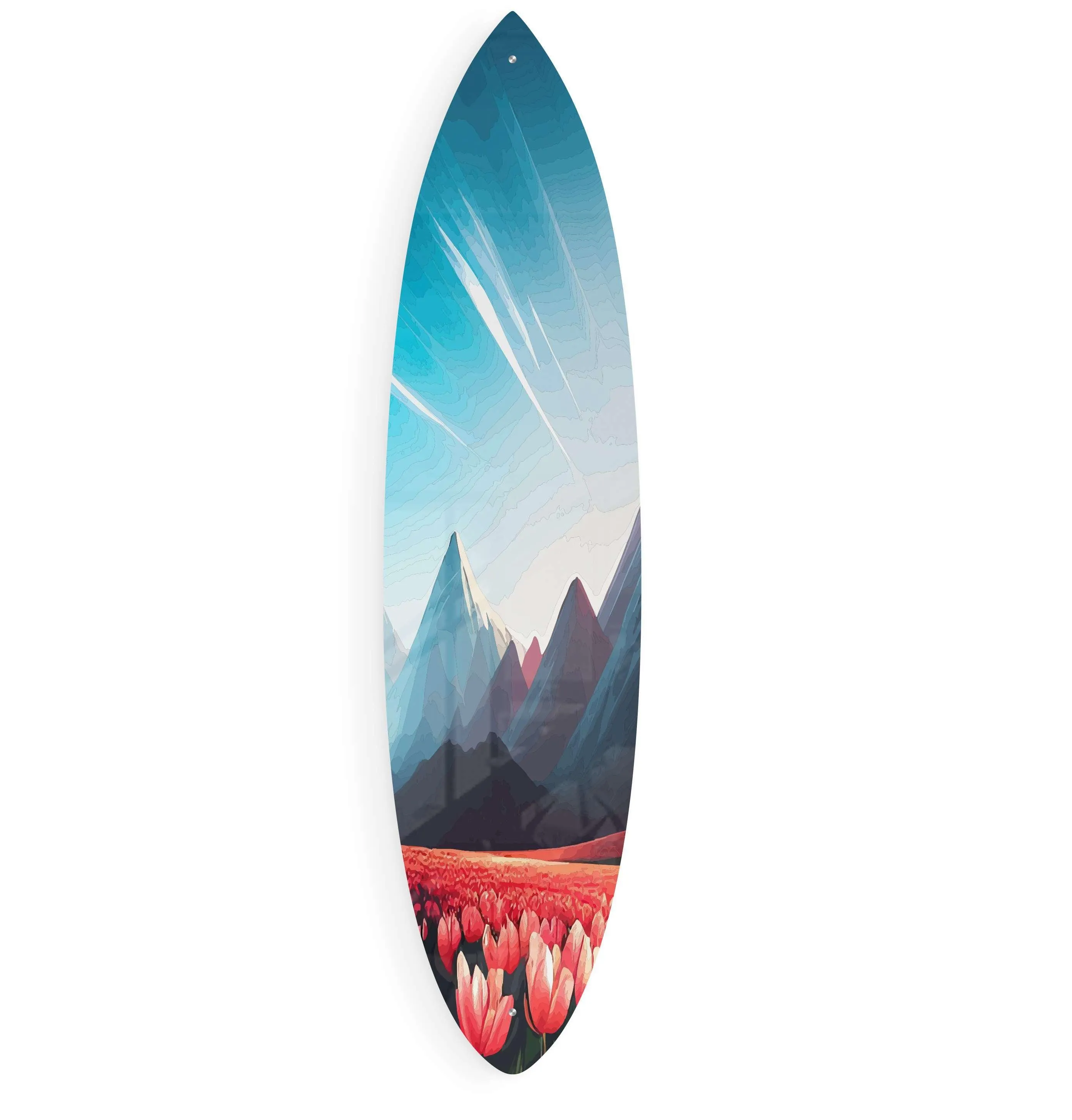 Landscape Pattern Acrylic Surfboard Wall Art