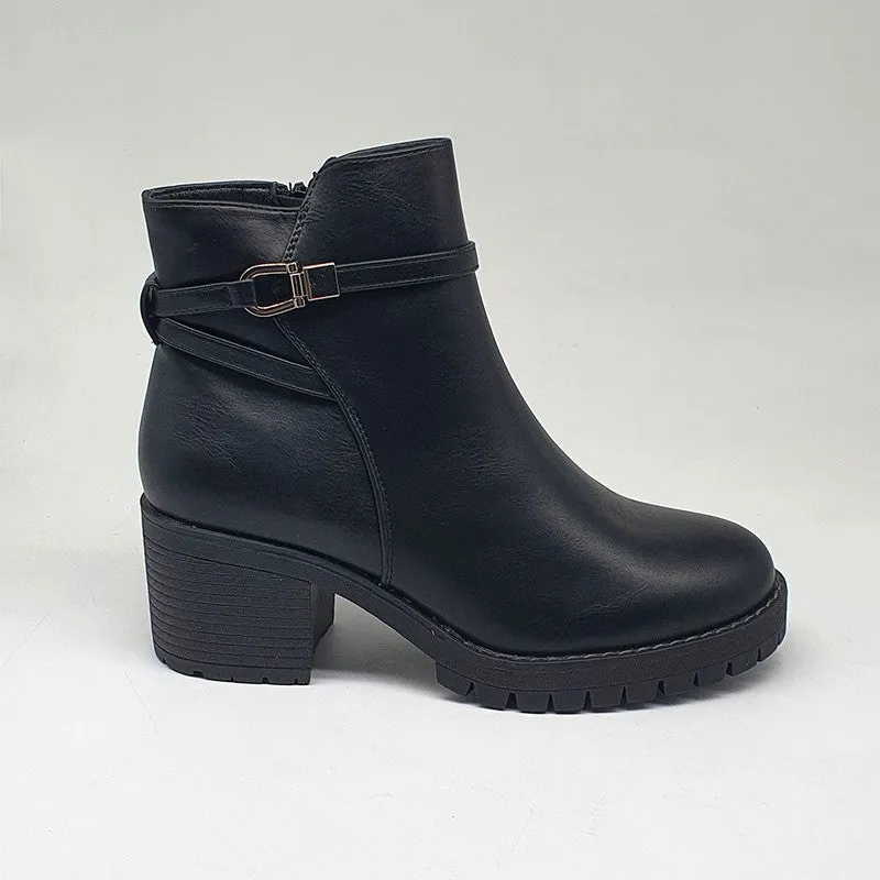 Madison Farah Gusset Side Strap Ankle Boot - Black