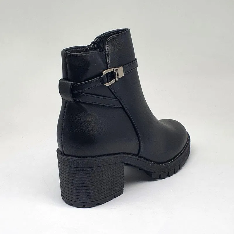 Madison Farah Gusset Side Strap Ankle Boot - Black