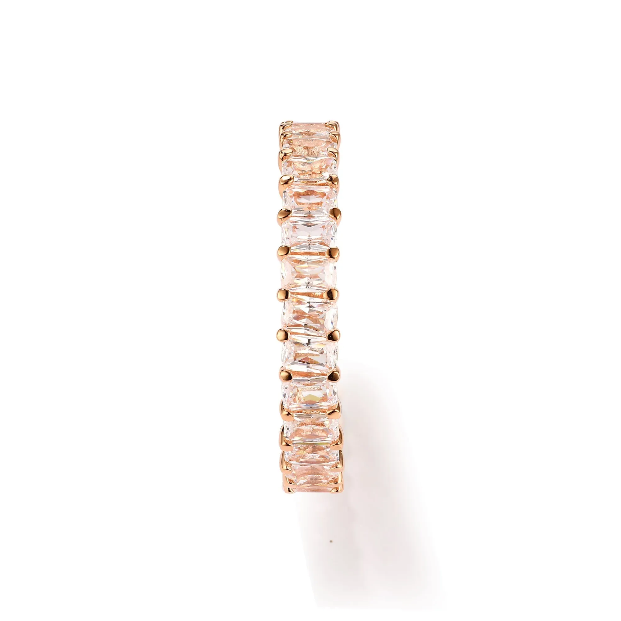 Orchid Gems 10 Pointer Emerald Cut Diamond Eternity Band