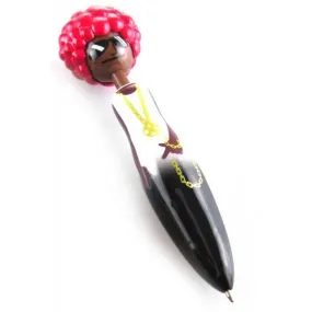 Red Afro Head Novelty Ballpoint Pen