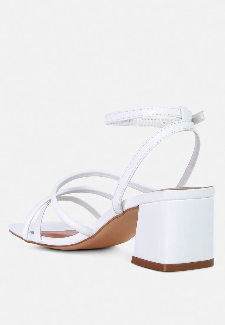 Right Pose Faux Leather Block Heel Sandals