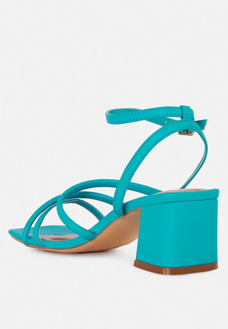 Right Pose Faux Leather Block Heel Sandals