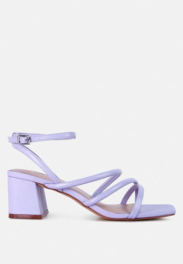 Right Pose Faux Leather Block Heel Sandals